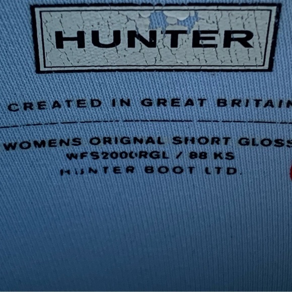 Hunter Original Short Gloss Rain Boots Baby Blue Women’s Size 6 Snow Shoes - Picture 8 of 10